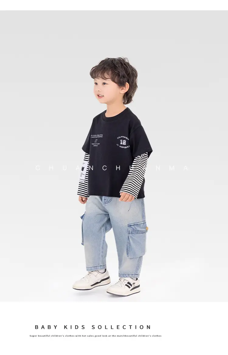 Kids Cotton Printed T-Shirt White with Peace Design — feature 15