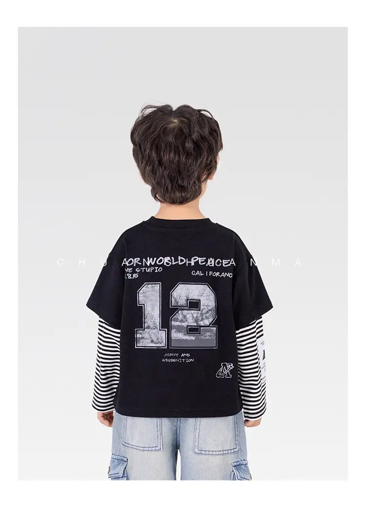 Kids Cotton Printed T-Shirt White with Peace Design — feature 17