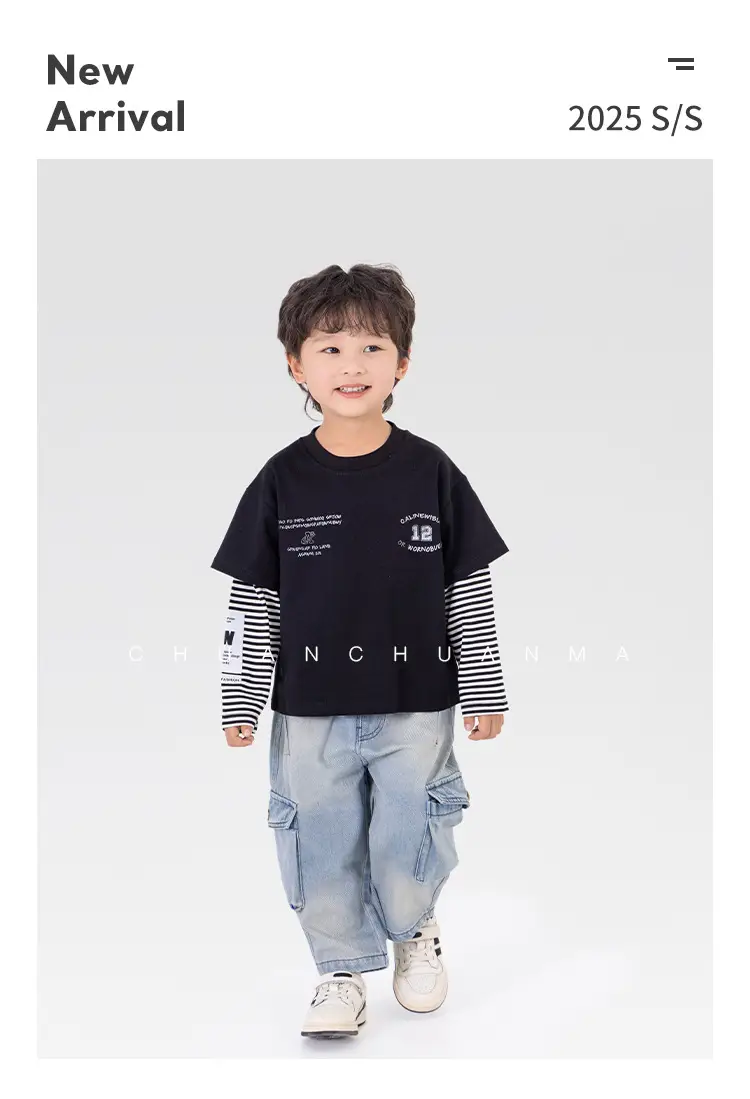 Kids Cotton Printed T-Shirt White with Peace Design — feature 2