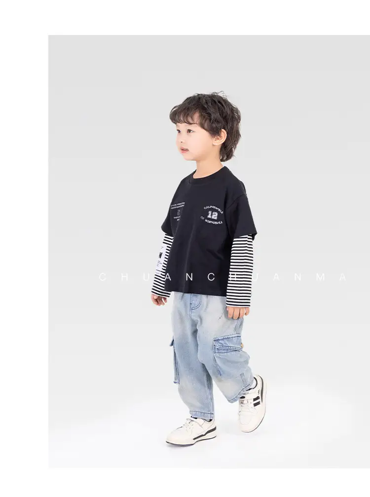 Kids Cotton Printed T-Shirt White with Peace Design — feature 20