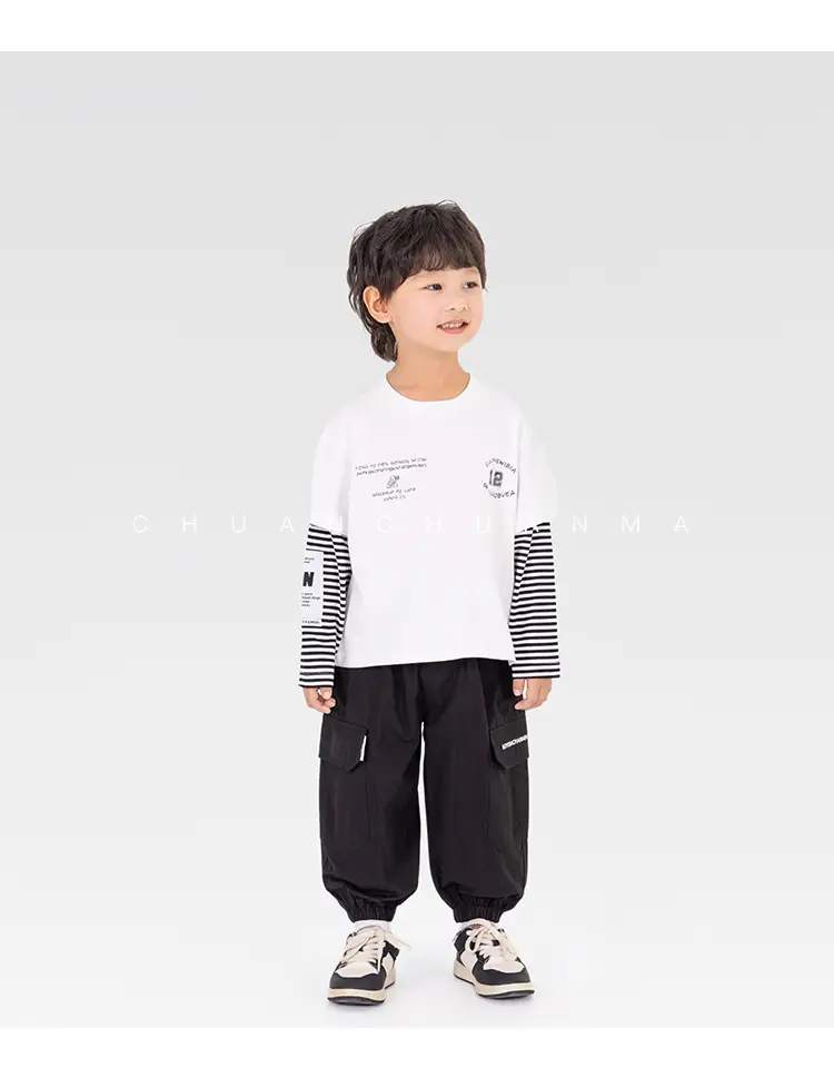 Kids Cotton Printed T-Shirt White with Peace Design — feature 22