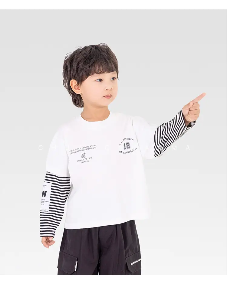 Kids Cotton Printed T-Shirt White with Peace Design — feature 23