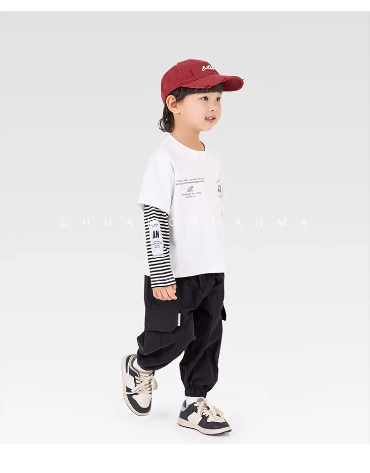Kids Cotton Printed T-Shirt White with Peace Design — feature 31