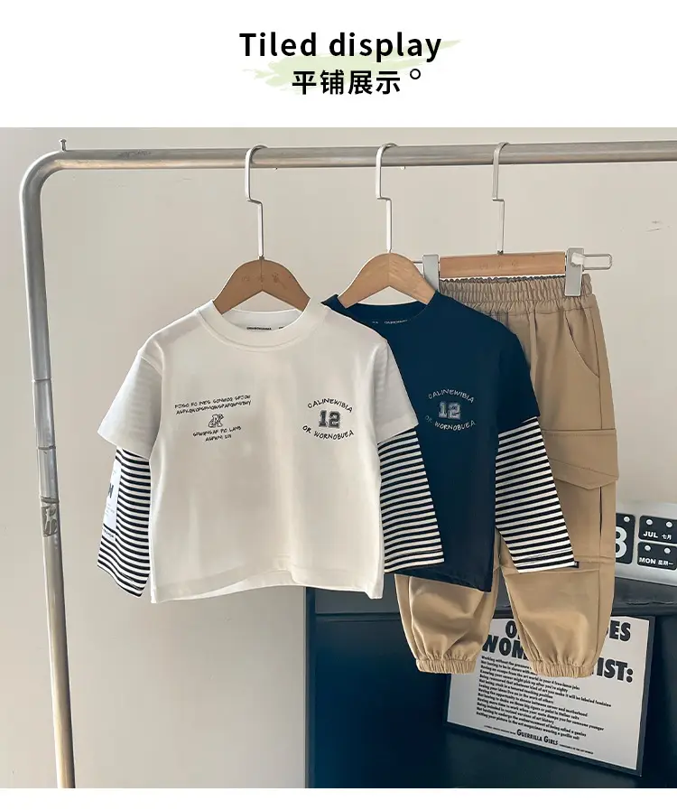 Kids Cotton Printed T-Shirt White with Peace Design — feature 9
