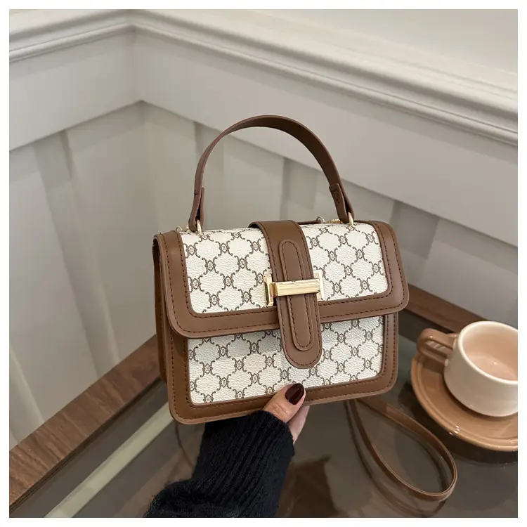 Women's Brown & White GG Pattern Crossbody Bag 2025 — feature 22