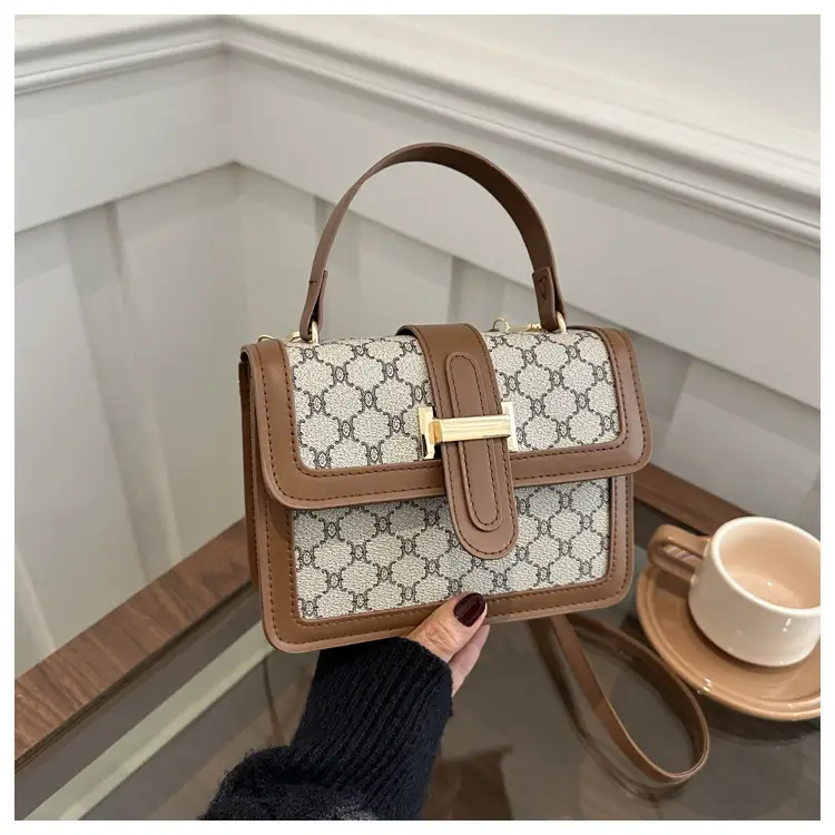 Women's Brown & White GG Pattern Crossbody Bag 2025 — feature 23