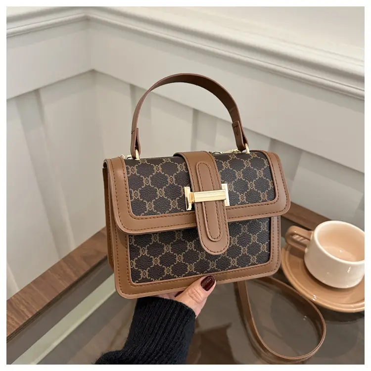 Women's Brown & White GG Pattern Crossbody Bag 2025 — feature 24