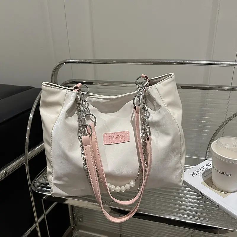 Korean Style Cream White Shoulder Bag for Women - Image 3