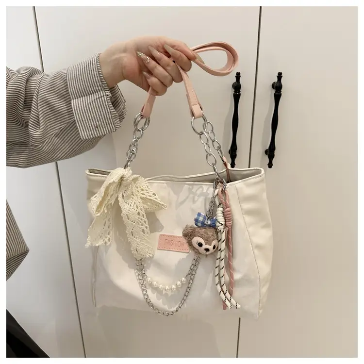 Korean Style Cream White Shoulder Bag for Women — feature 10