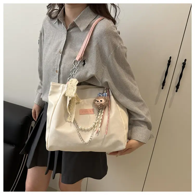 Korean Style Cream White Shoulder Bag for Women — feature 15