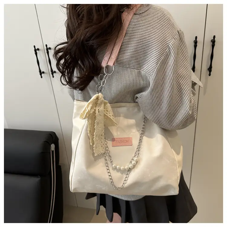 Korean Style Cream White Shoulder Bag for Women — feature 17