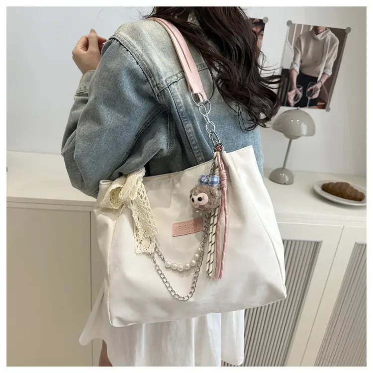 Korean Style Cream White Shoulder Bag for Women — feature 20