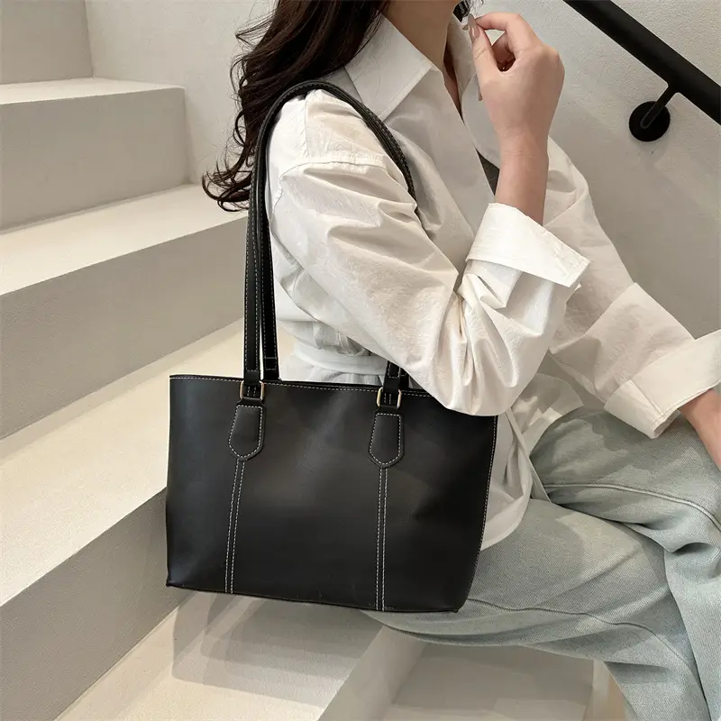2026 Women Large Tan Leather Tote Bag Casual Shoulder Bag — feature 18