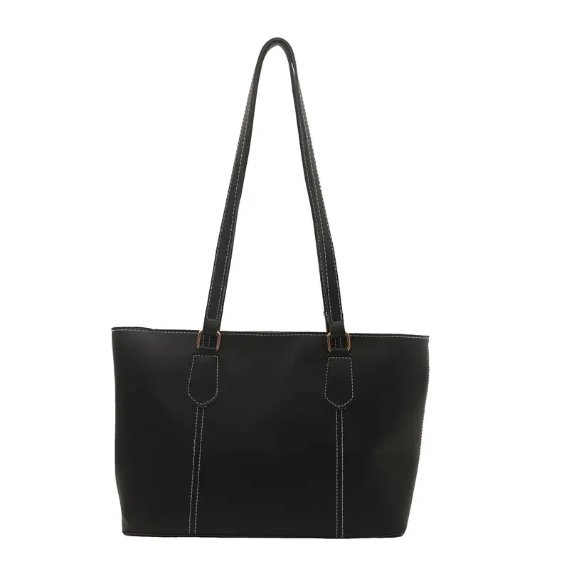 2026 Women Large Tan Leather Tote Bag Casual Shoulder Bag - Image 2