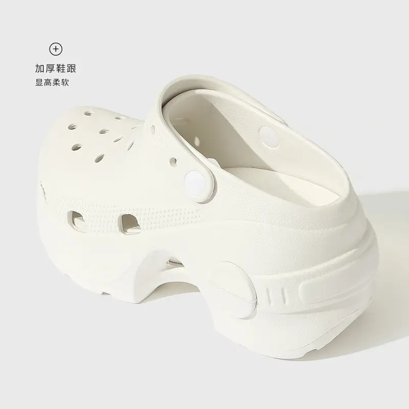 9.0cm Croc Shoes Women's Thick Soled Tall Summer Outerwear 2025 New Eva Non-Slip Breathable Beach Sandals - Image 7