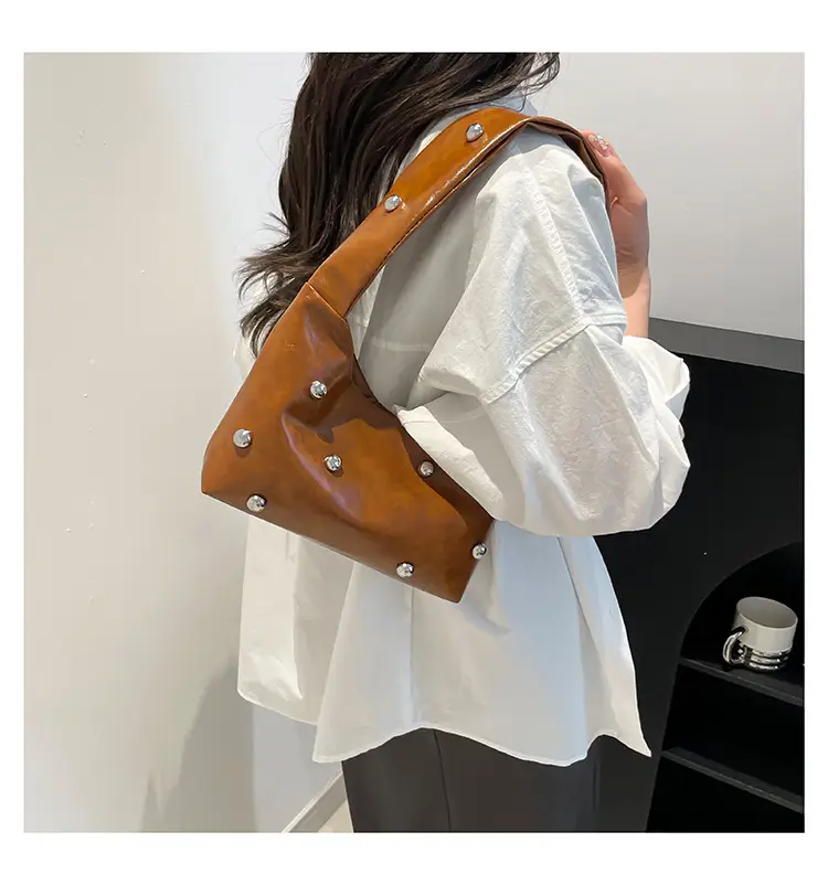 2025 Rivet Ball Handbag Women Red Black White — feature 15