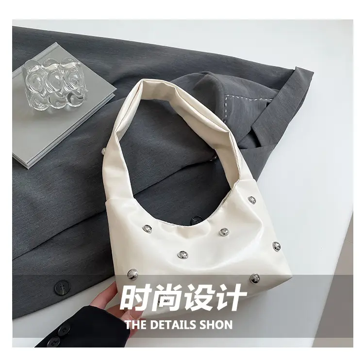 2025 Rivet Ball Handbag Women Red Black White — feature 3