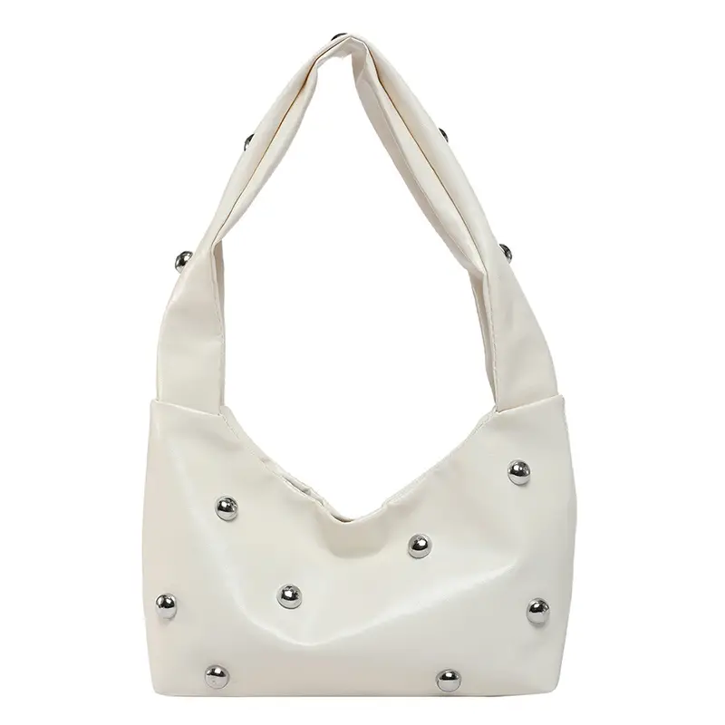 2025 Rivet Ball Handbag Women Red Black White - Image 2