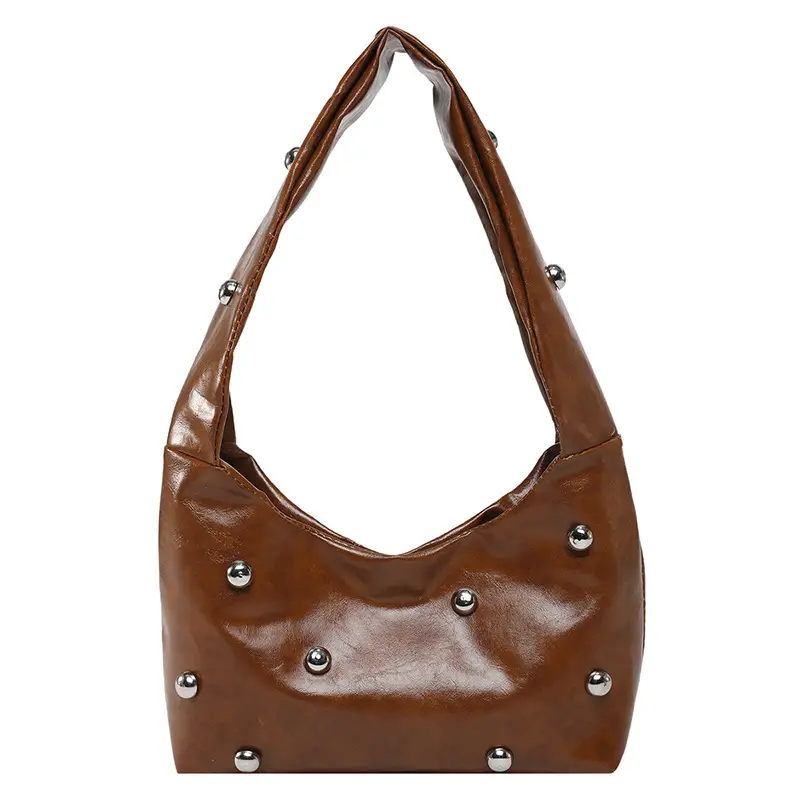 2025 Rivet Ball Handbag Women Red Black White - Image 3