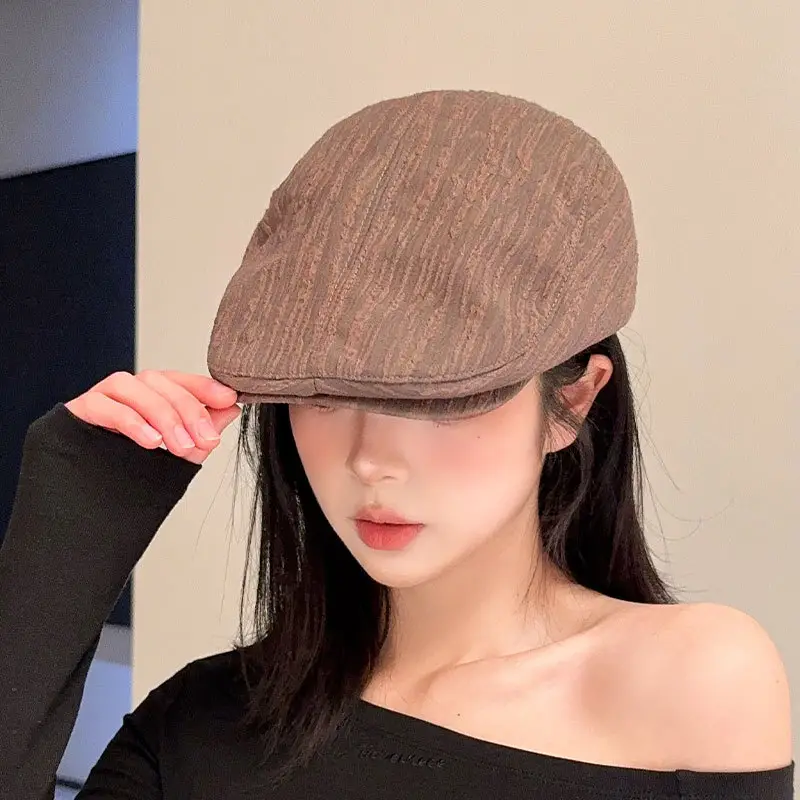Early Spring Pleated Striped Cap for Women - Image 5