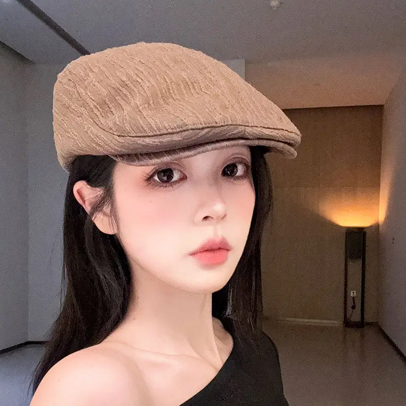 Early Spring Pleated Striped Cap for Women - Image 8