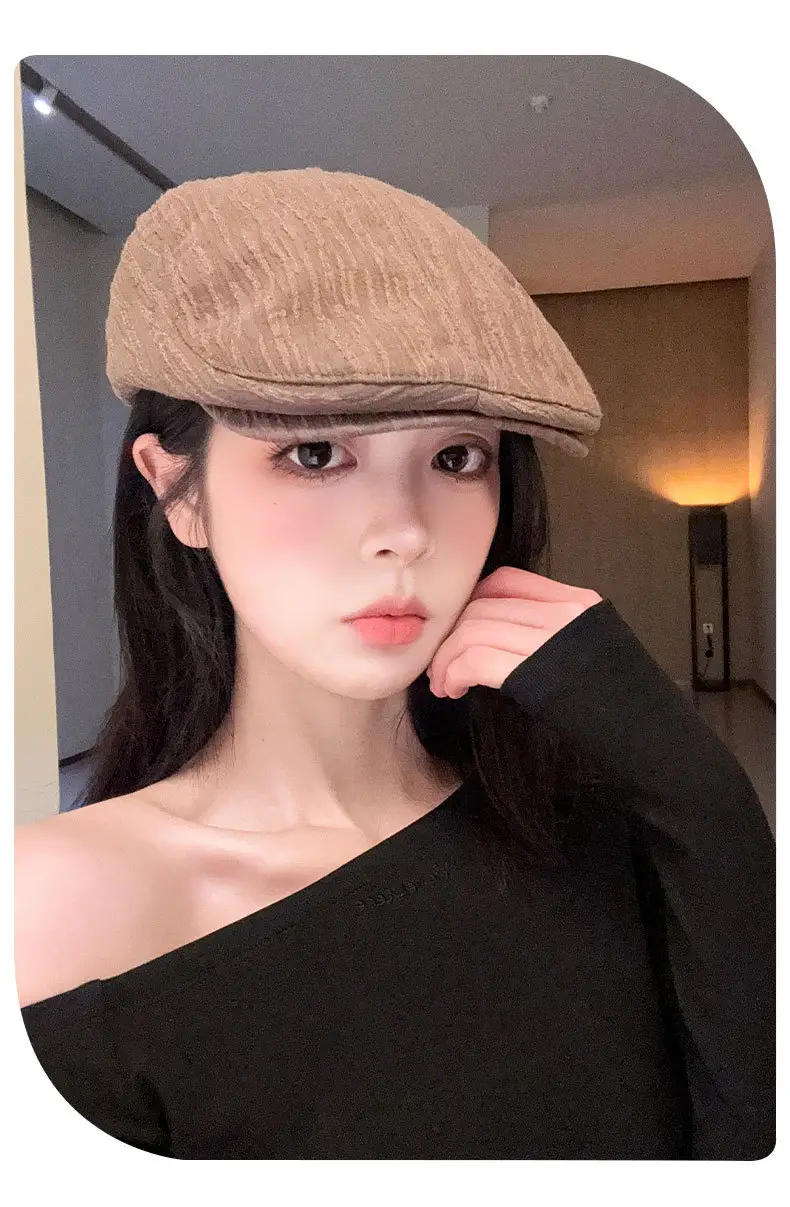 Early Spring Pleated Striped Cap for Women — feature 14