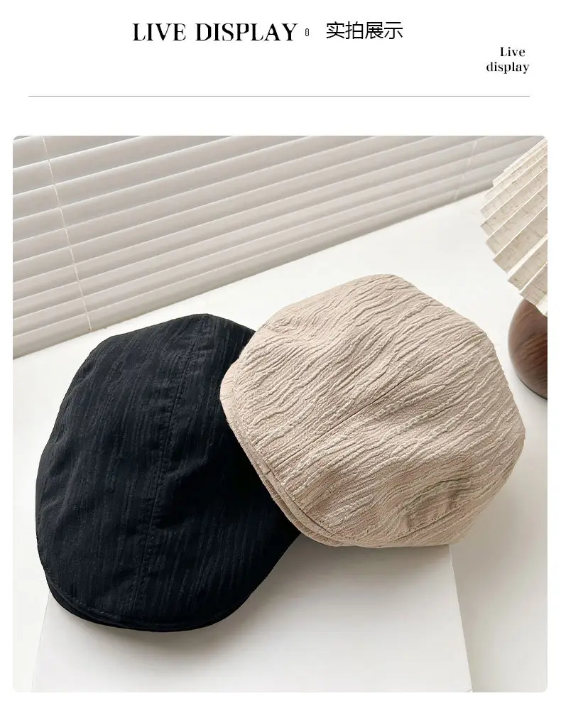 Early Spring Pleated Striped Cap for Women — feature 15