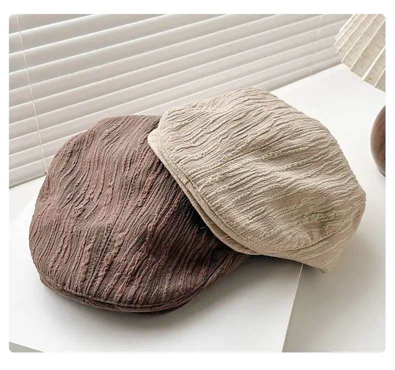 Early Spring Pleated Striped Cap for Women — feature 17