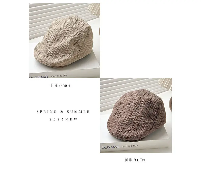 Early Spring Pleated Striped Cap for Women — feature 8