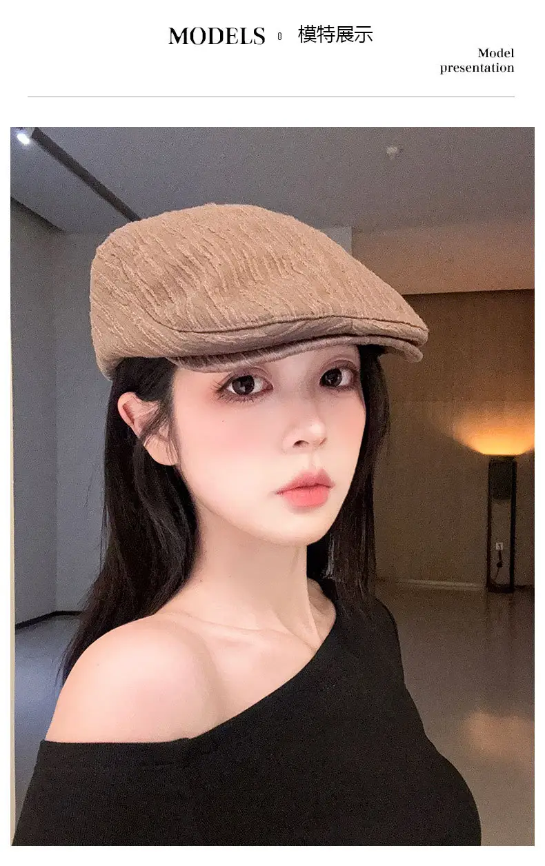 Early Spring Pleated Striped Cap for Women — feature 9