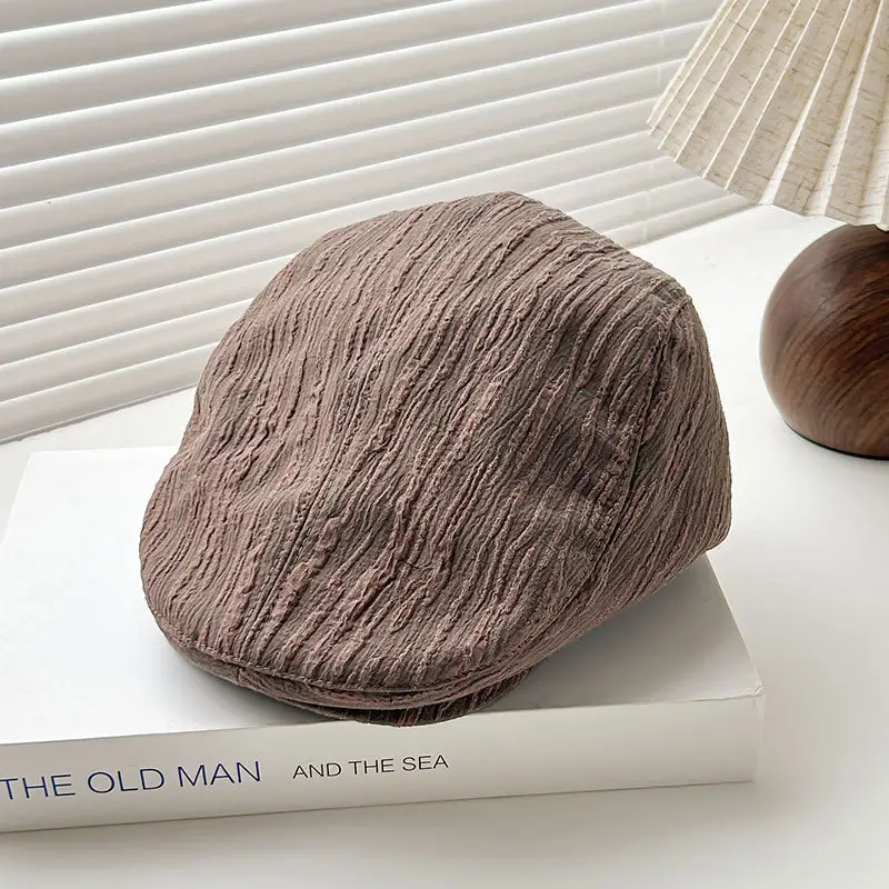Early Spring Pleated Striped Cap for Women - Image 4
