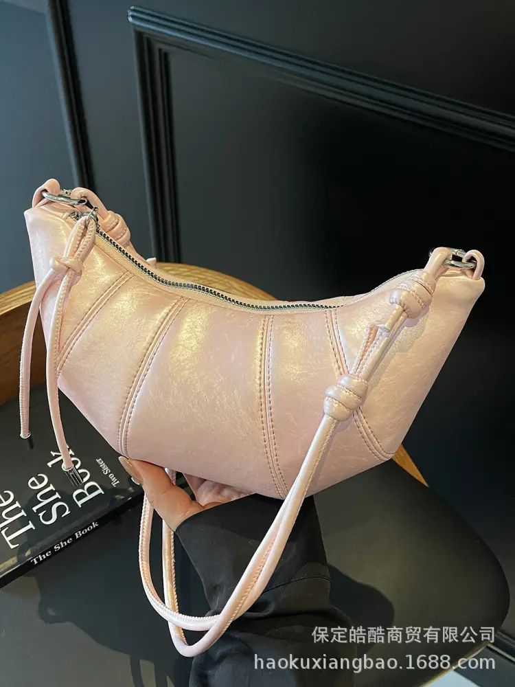 Women Croc Stitch Shoulder Bag Cream 2025