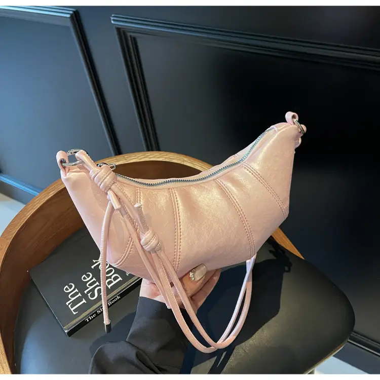Women Croc Stitch Shoulder Bag Cream 2025 — feature 17