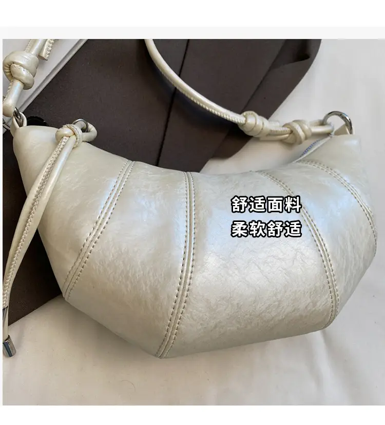 Women Croc Stitch Shoulder Bag Cream 2025 — feature 5