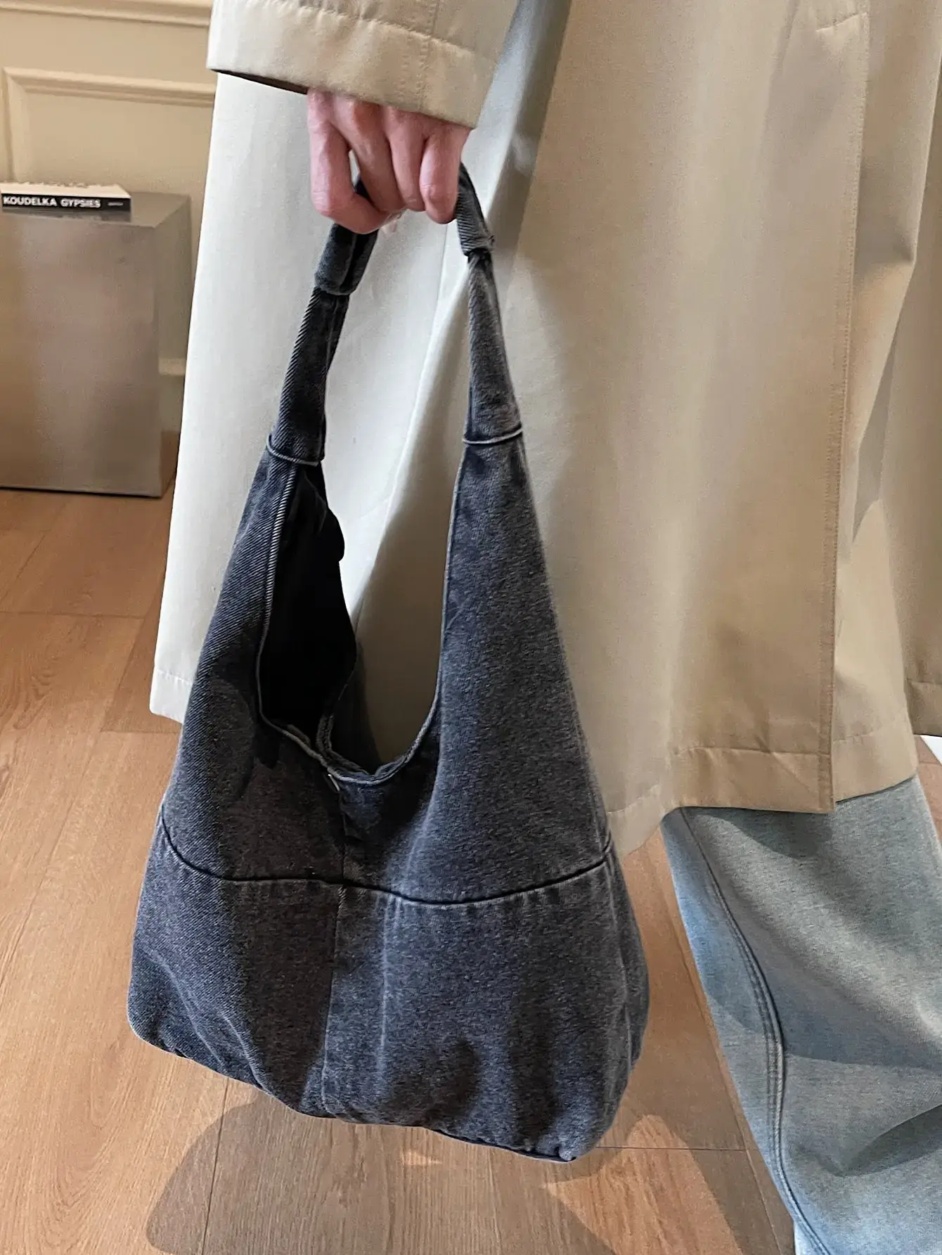 2025 Spring Denim Tote Bag One Shoulder Casual All Match - Image 5