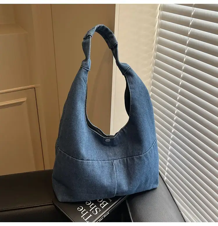 2025 Spring Denim Tote Bag One Shoulder Casual All Match — feature 10