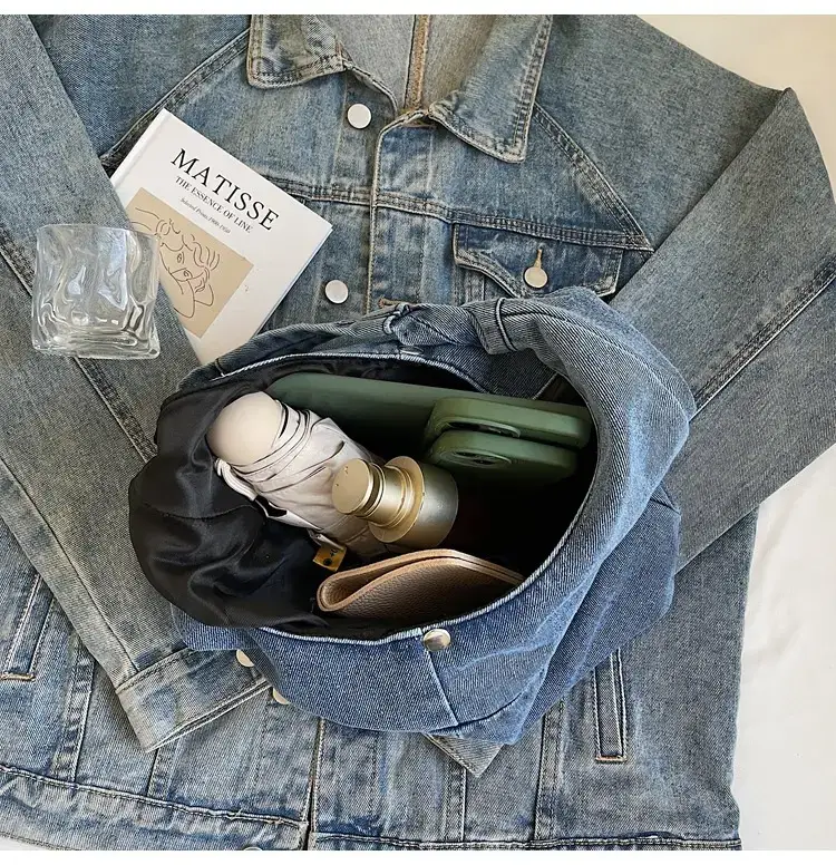 2025 Spring Denim Tote Bag One Shoulder Casual All Match — feature 13