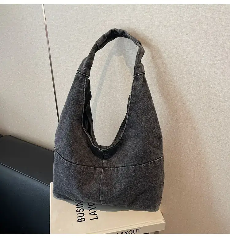 2025 Spring Denim Tote Bag One Shoulder Casual All Match — feature 9