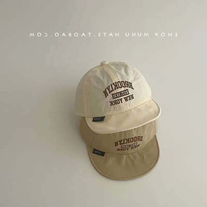 Kids Korean Baseball Cap Beige Spring Summer - Image 8