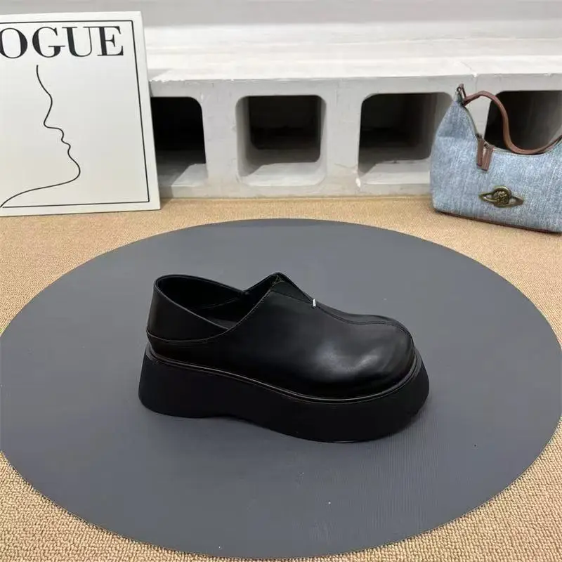 Vintage Soft Leather Thick Bottom JK Shoes Women's 2025 Spring New All-match British Style Round Toe Shoes Casual Loafers - Image 6