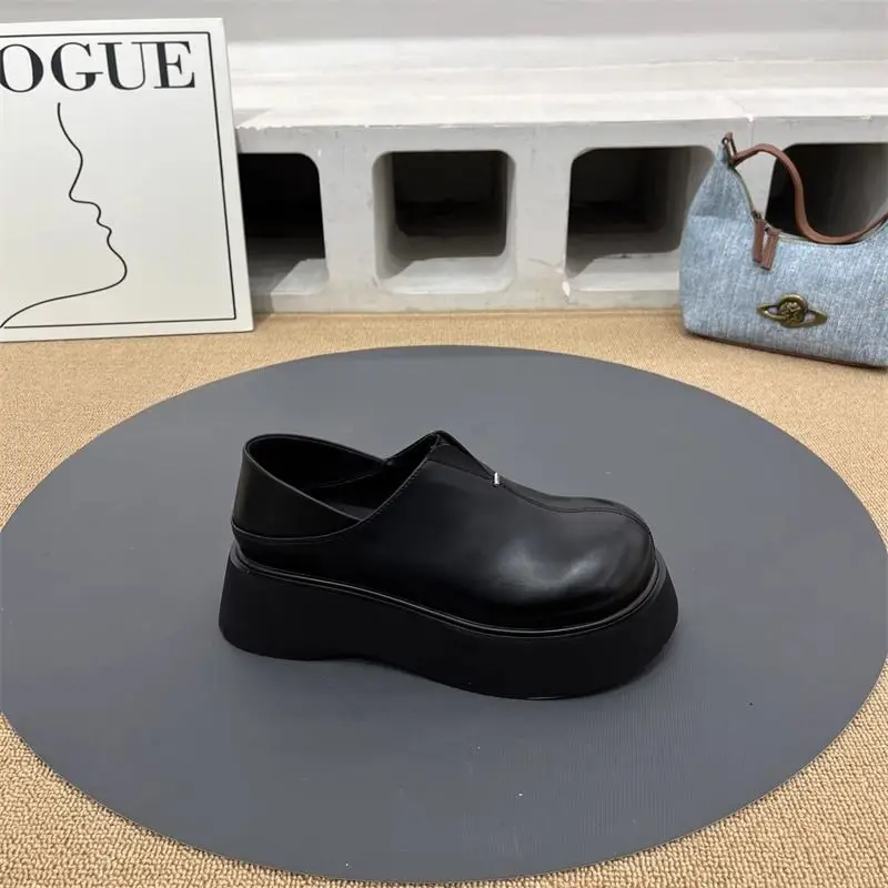 Vintage Soft Leather Thick Bottom JK Shoes Women's 2025 Spring New All-match British Style Round Toe Shoes Casual Loafers — feature 5