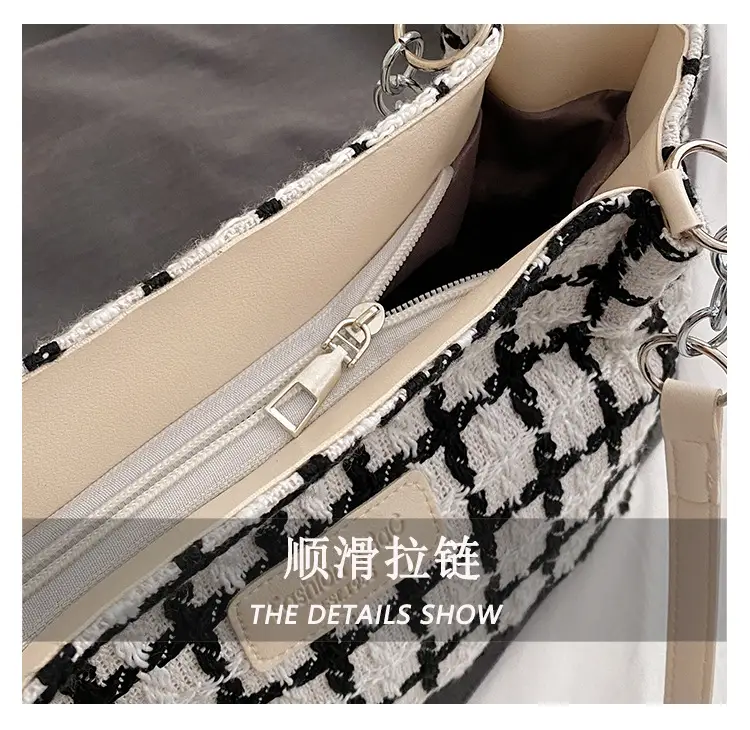 Women's Plaid Woolen Shoulder Bag 2025 New Arrival — feature 7