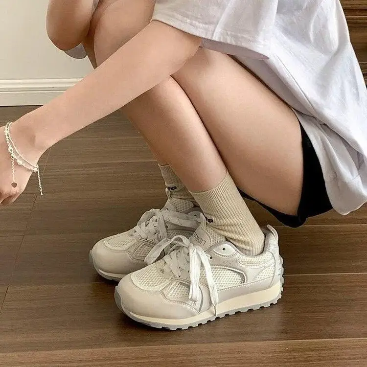 Explosions Joker Bottom Mesh sneaker Women's 2025 New Spring Increased Casual White Lightweight Thick Torre Shoes - Image 4