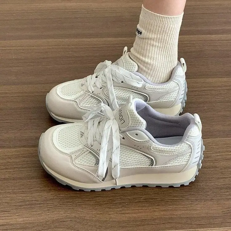 Explosions Joker Bottom Mesh sneaker Women's 2025 New Spring Increased Casual White Lightweight Thick Torre Shoes - Image 5