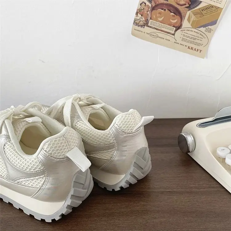 Explosions Joker Bottom Mesh sneaker Women's 2025 New Spring Increased Casual White Lightweight Thick Torre Shoes — feature 6