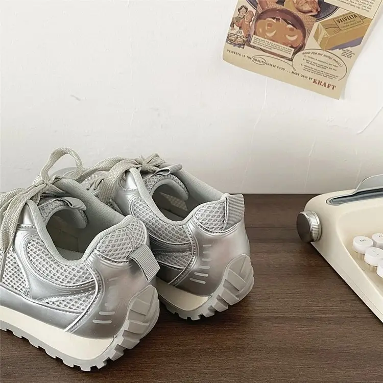 Explosions Joker Bottom Mesh sneaker Women's 2025 New Spring Increased Casual White Lightweight Thick Torre Shoes — feature 7