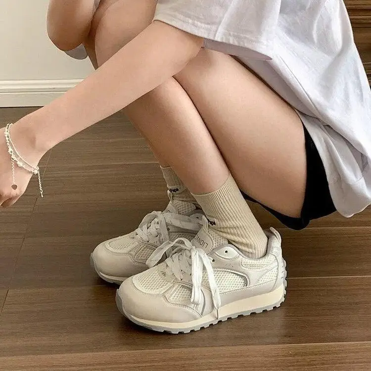 Explosions Joker Bottom Mesh sneaker Women's 2025 New Spring Increased Casual White Lightweight Thick Torre Shoes — feature 9