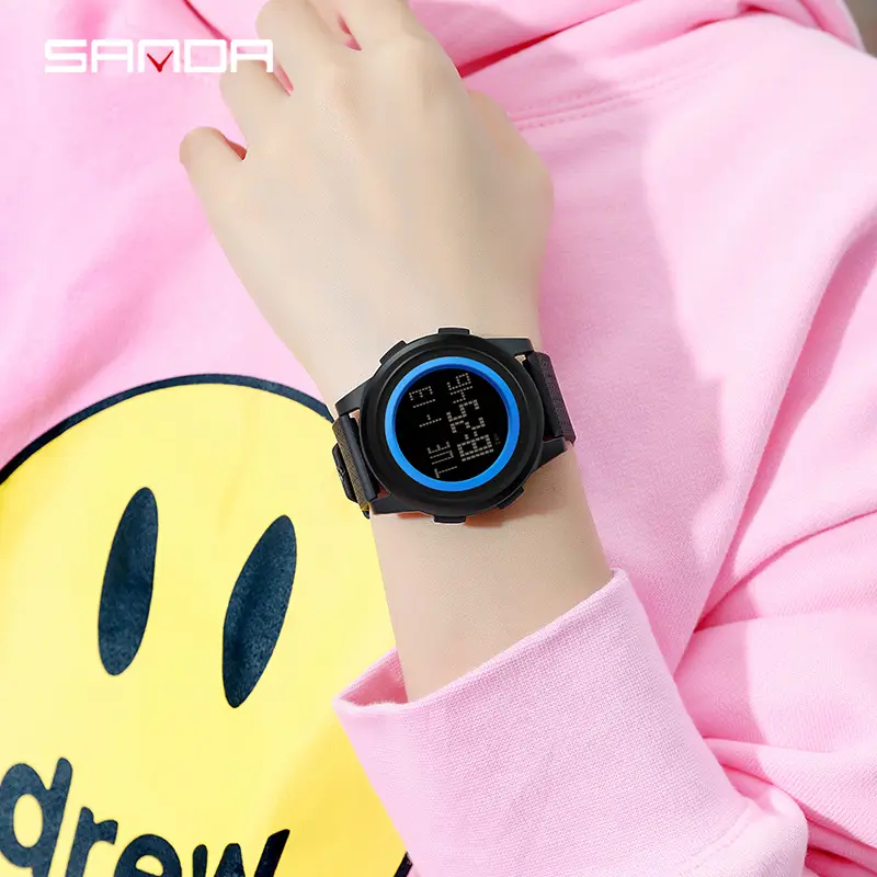 SANDA Multi-Color Digital Watch with LED Light