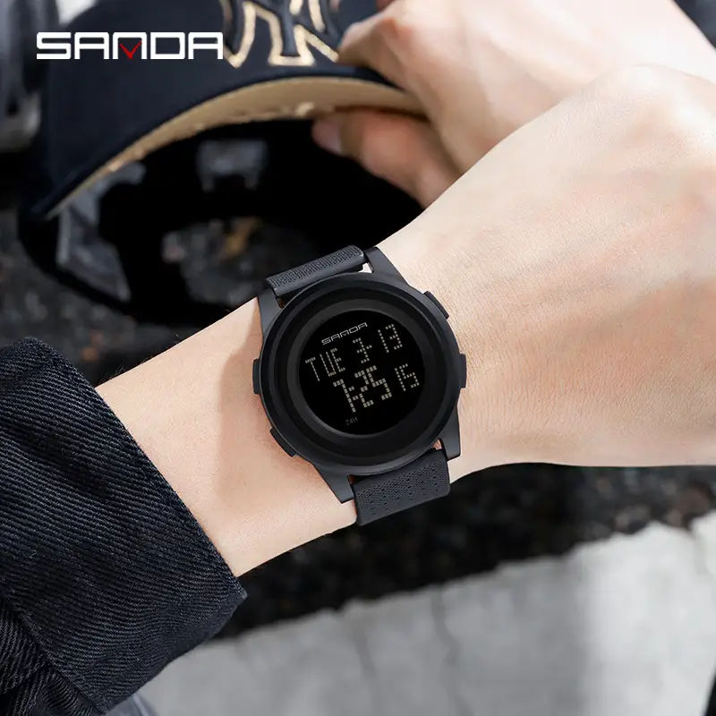 SANDA Multi-Color Digital Watch with LED Light