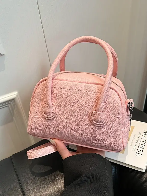 Pink Textured Shoulder Bag for Women 2026 - Image 6